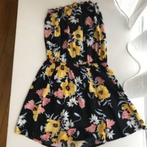 H&M Floral Print Strapless Romper